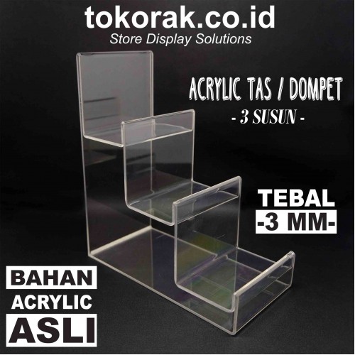 ACRYLIC TAS DOMPET 3 SUSUN